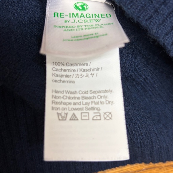 EUC J. Crew Crewcuts Navy Cashmere Crewneck Sweater Size L (10-11) - Picture 3 of 4